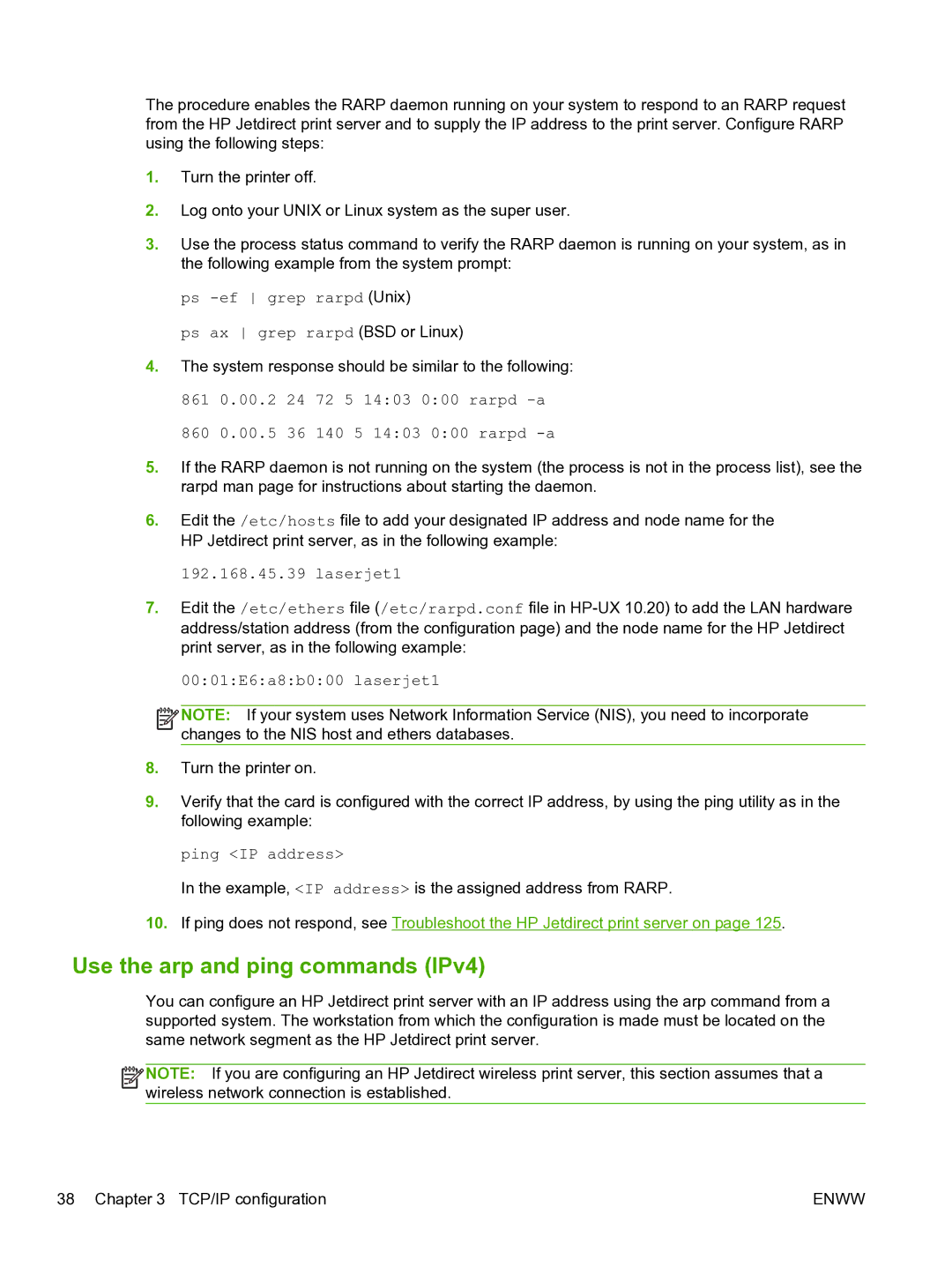 HP 640n Print Server manual Use the arp and ping commands IPv4, Laserjet1 