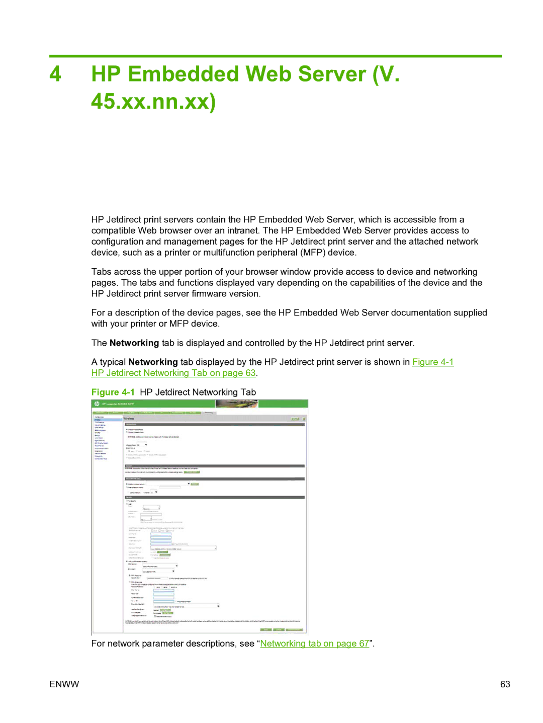 HP 640n Print Server manual HP Embedded Web Server V .xx.nn.xx 
