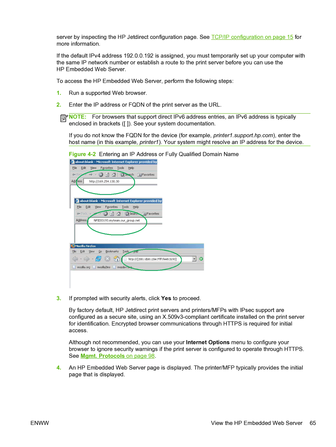 HP 640n Print Server manual View the HP Embedded Web Server 