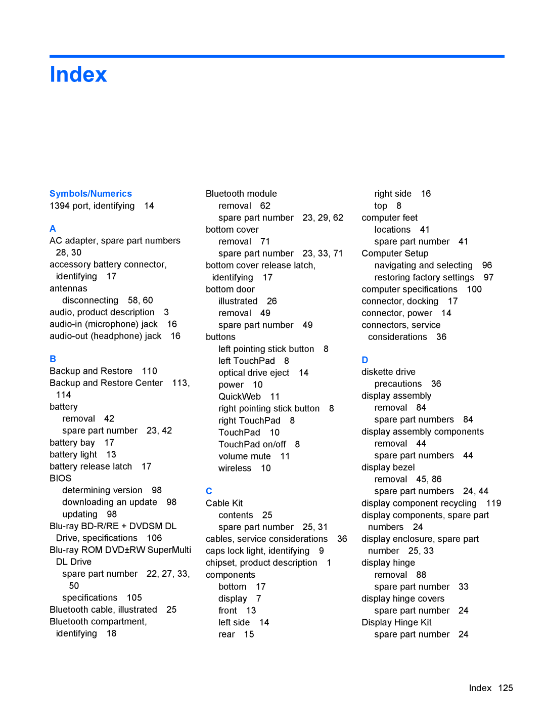 HP 6465B manual Index, Symbols/Numerics 