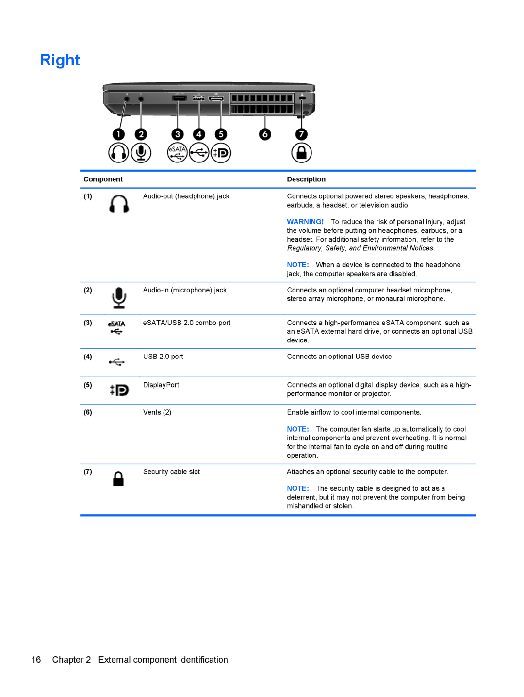 HP 6465B manual Right, Regulatory, Safety, and Environmental Notices 