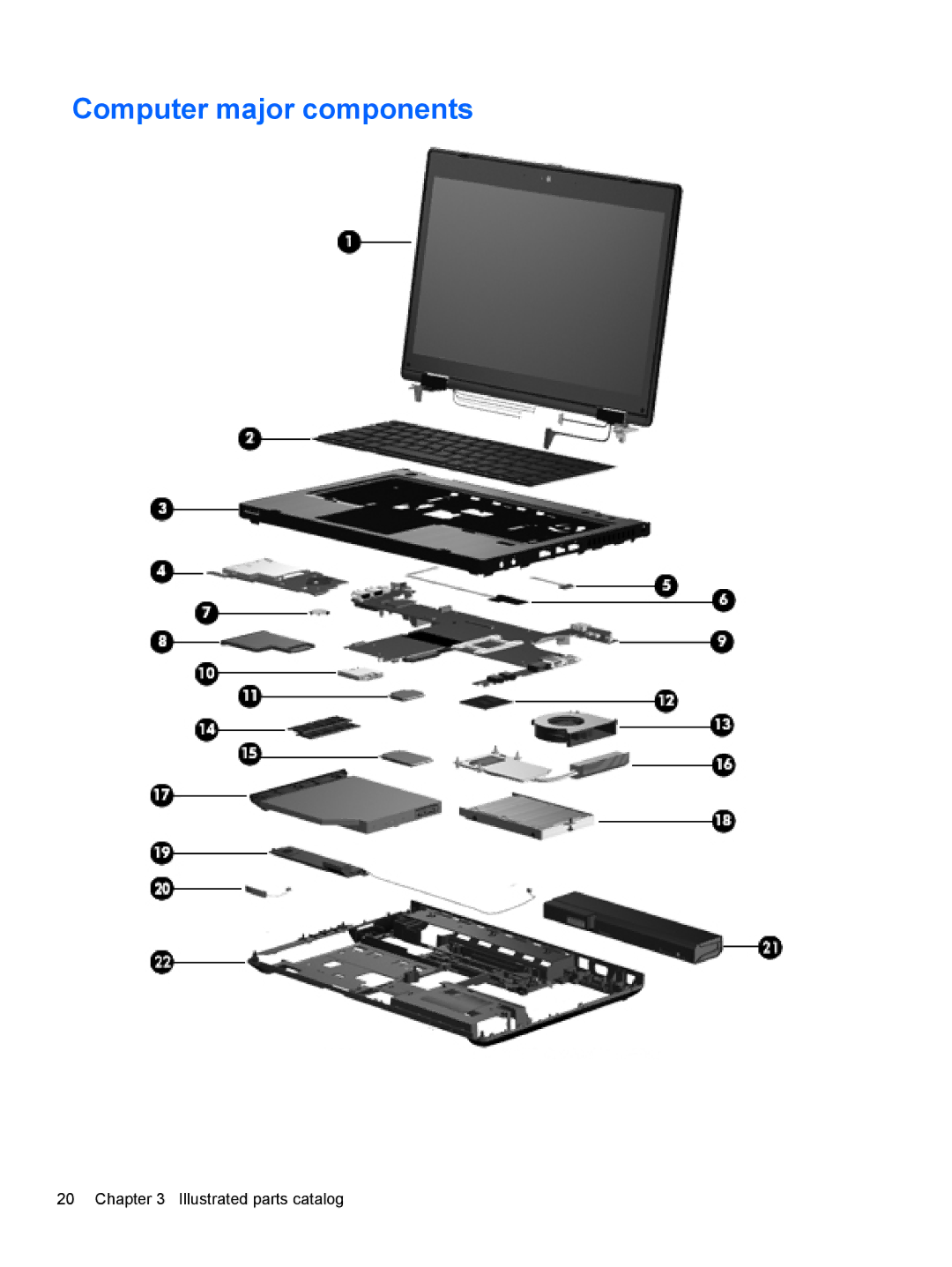 HP 6465B manual Computer major components, Illustrated parts catalog 