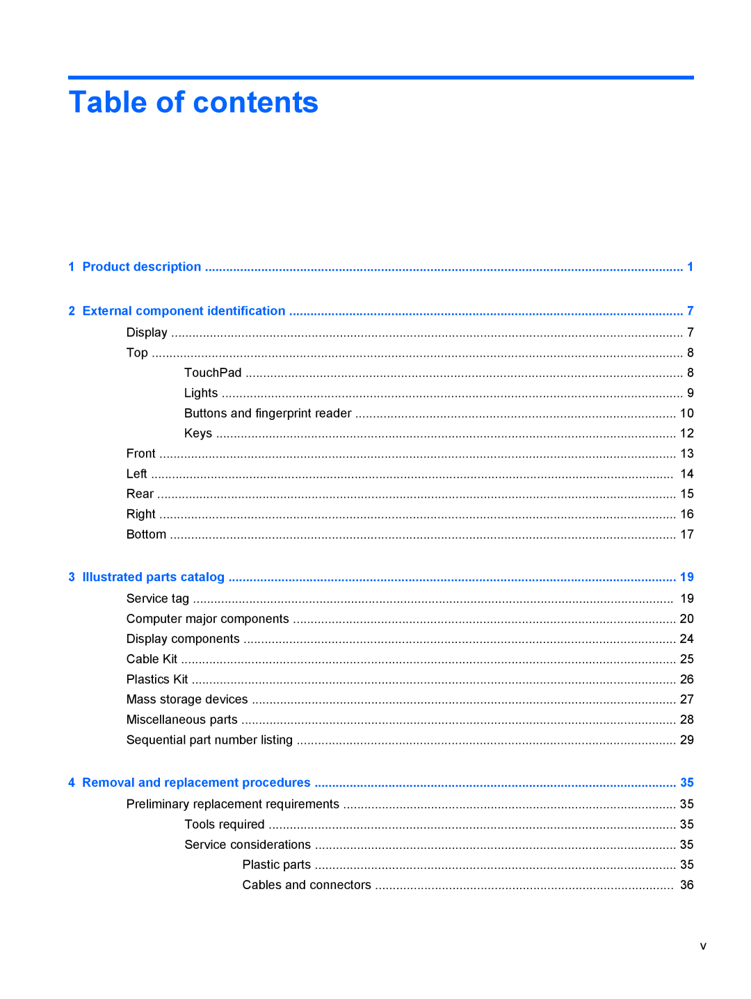 HP 6465B manual Table of contents 