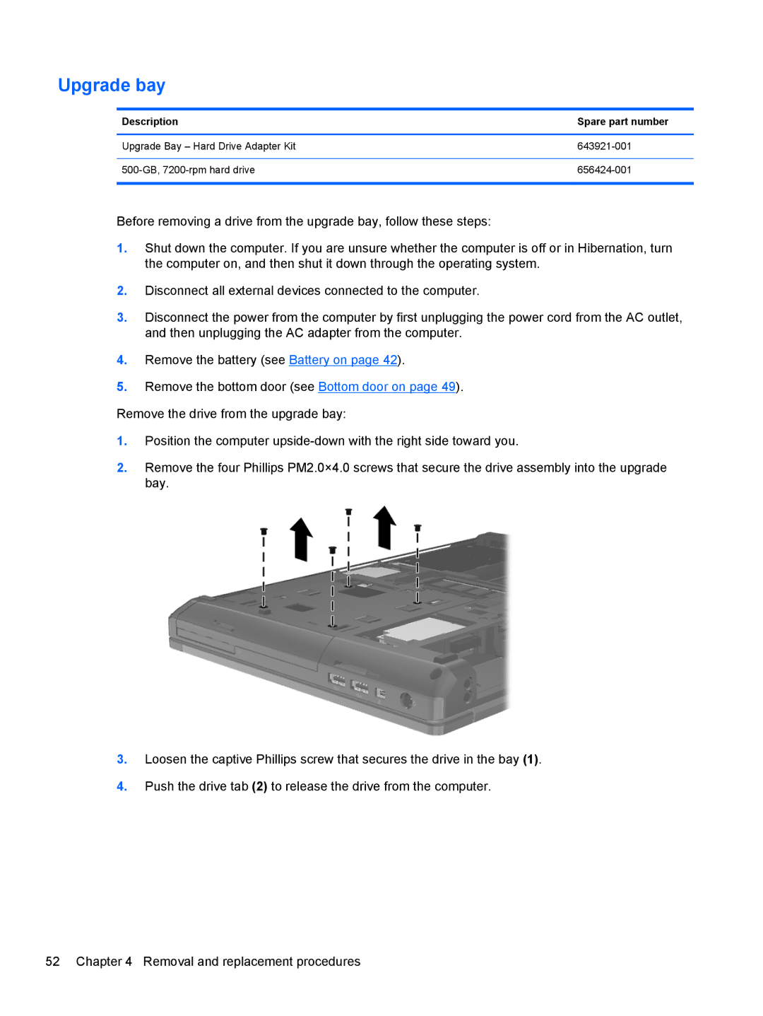 HP 6465B manual Upgrade bay 