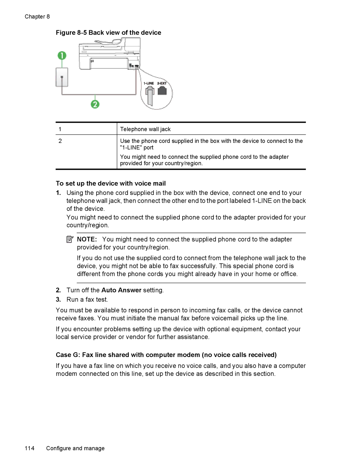 HP 6500 - E709n, 6500 - E709q, 6500 - E709a manual To set up the device with voice mail 