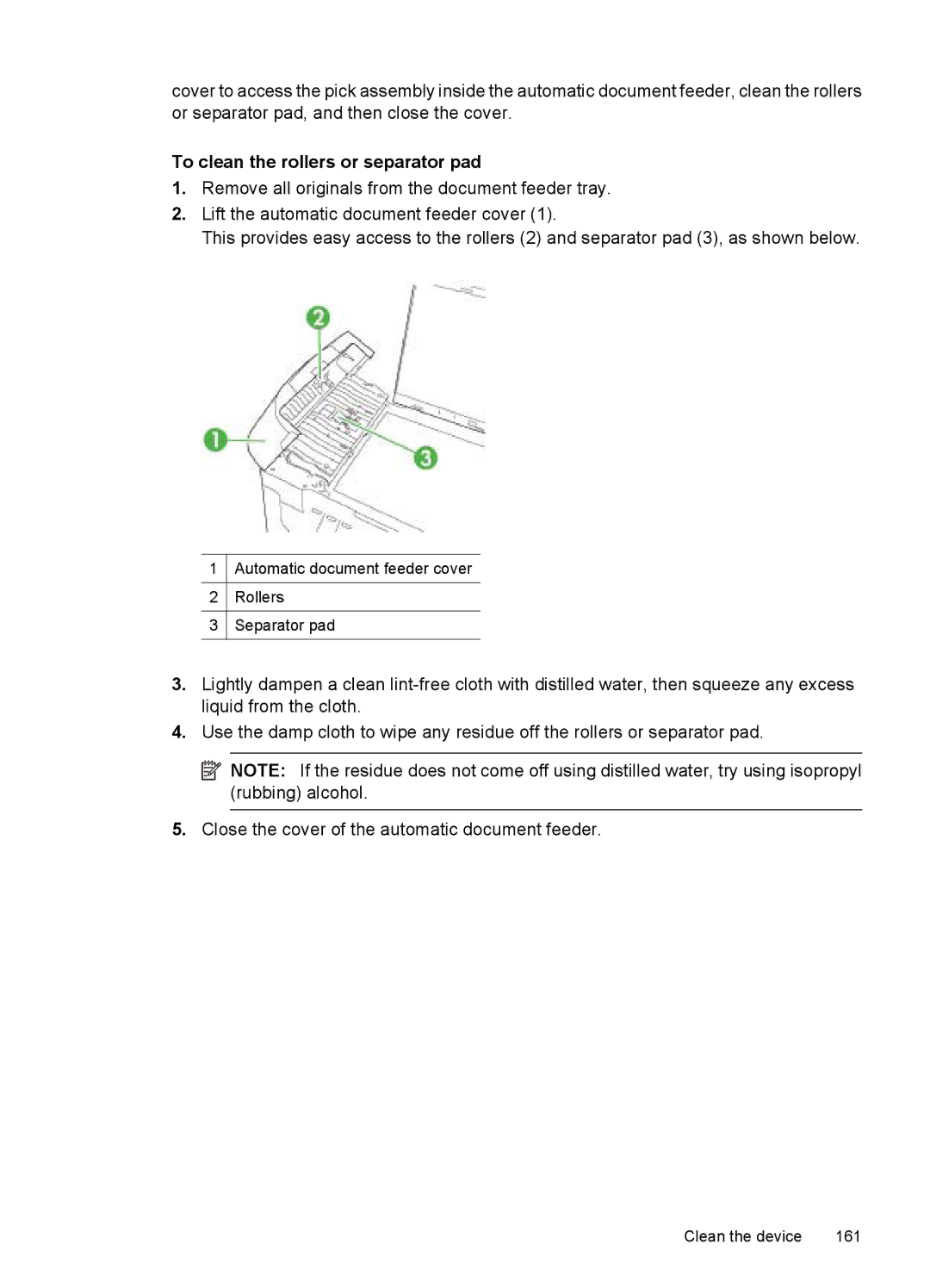 HP 6500 - E709q, 6500 - E709n, 6500 - E709a manual To clean the rollers or separator pad 