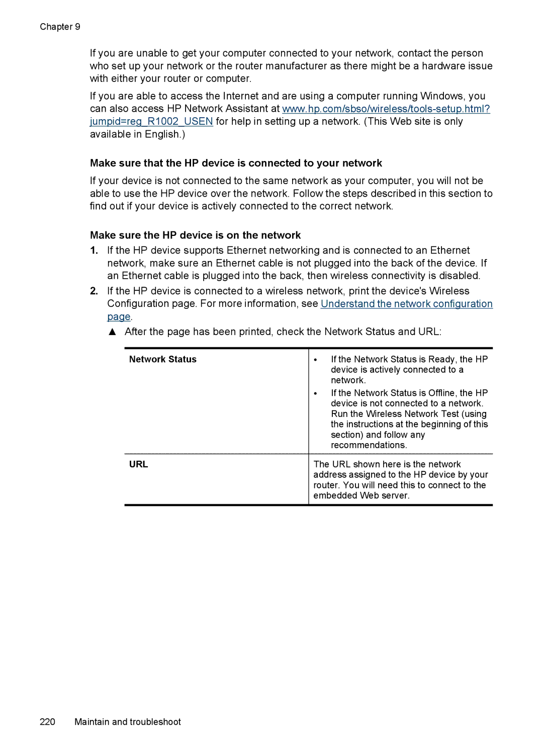 HP 6500 - E709a manual Make sure that the HP device is connected to your network, Make sure the HP device is on the network 