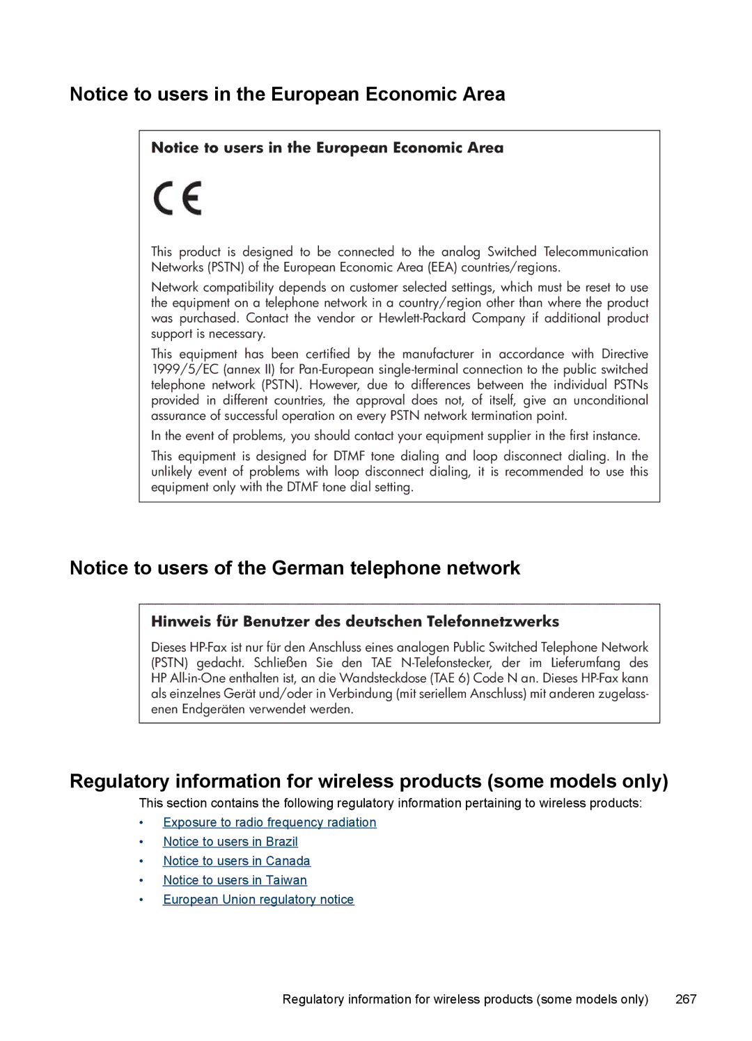 HP 6500 - E709n, 6500 - E709q, 6500 - E709a manual Hinweis für Benutzer des deutschen Telefonnetzwerks 