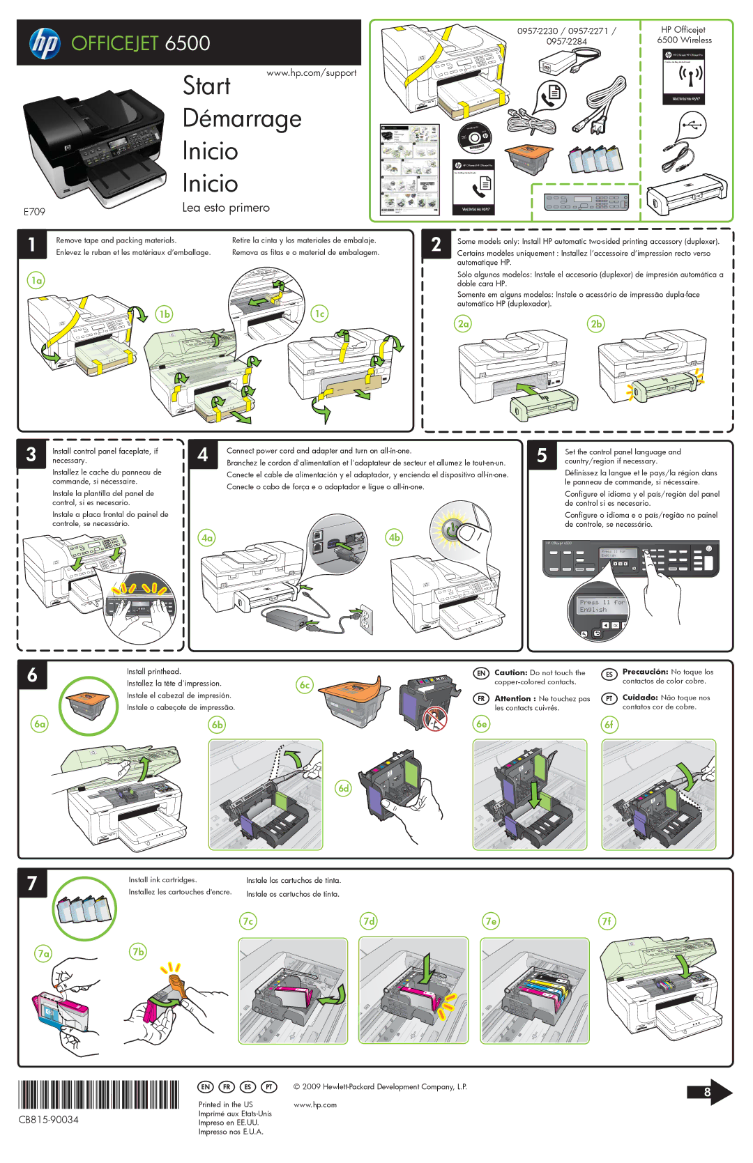 HP 6500 - E709n, 6500 - E709q manual Wireless, Automatique HP, Necessary, Country/region if necessary, Install printhead 