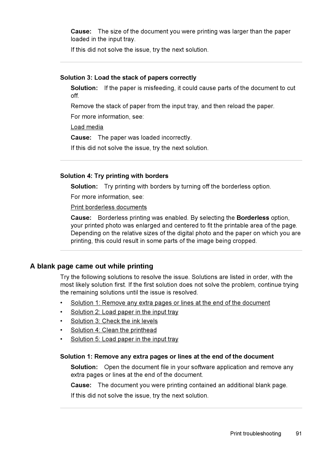 HP 6500A - E710a, 6500A Plus - E710n Blank page came out while printing, Solution 3 Load the stack of papers correctly 