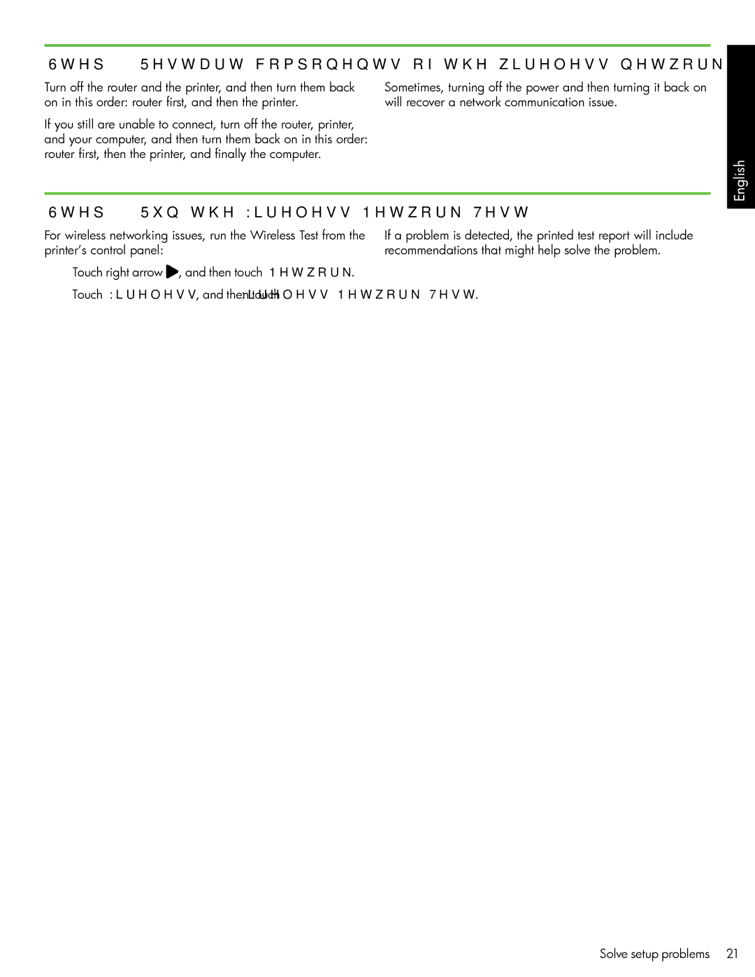 HP 6500A - E710a, 6500A Plus - E710n manual Restart components of the wireless network, Run the Wireless Network Test 