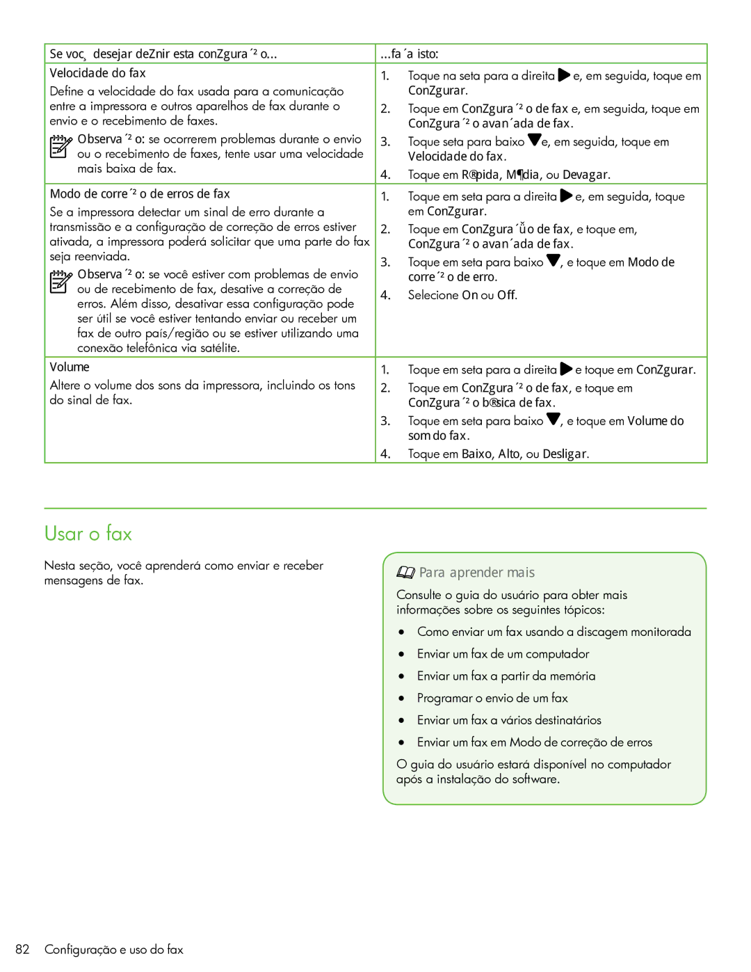 HP 6500A Plus - E710n, 6500A - E710a manual Usar o fax, Para aprender mais 