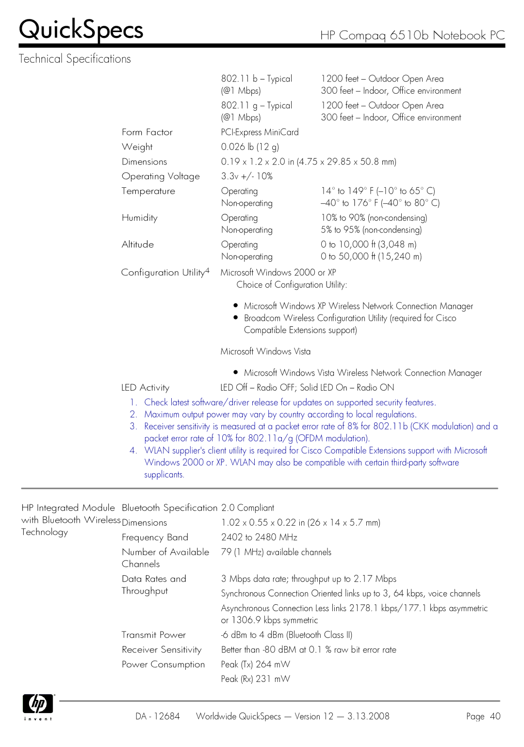 HP 6510b manual Or 1306.9 kbps symmetric 