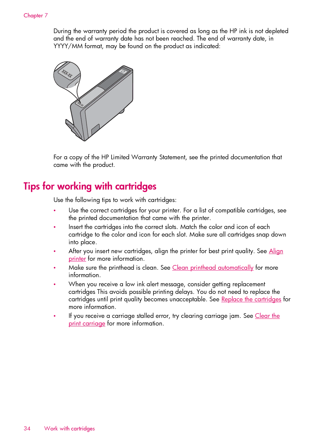 HP 6512 - B211a, 6515 - B211a, 6510 - B211a manual Tips for working with cartridges 