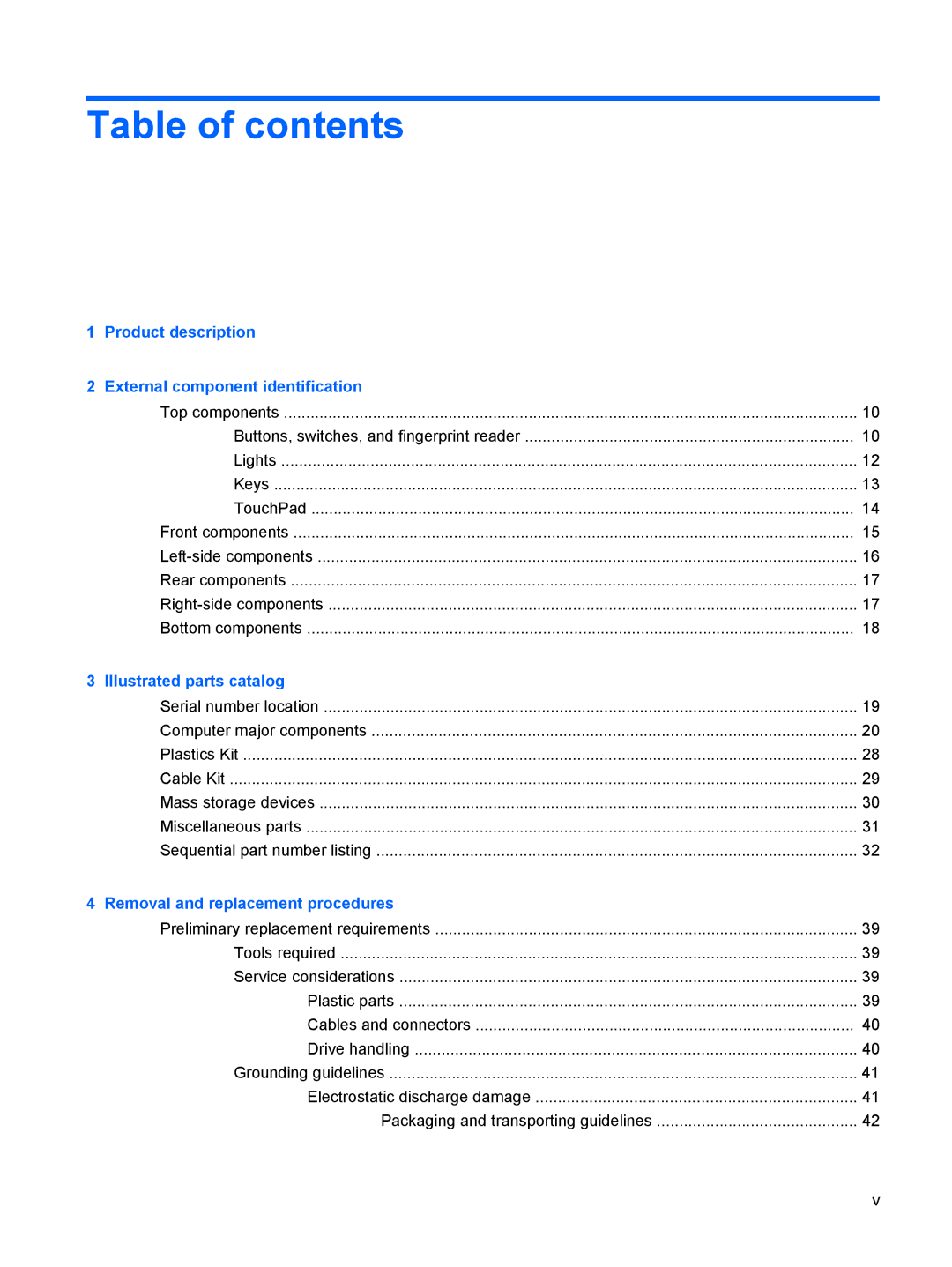 HP 6515b manual Table of contents 