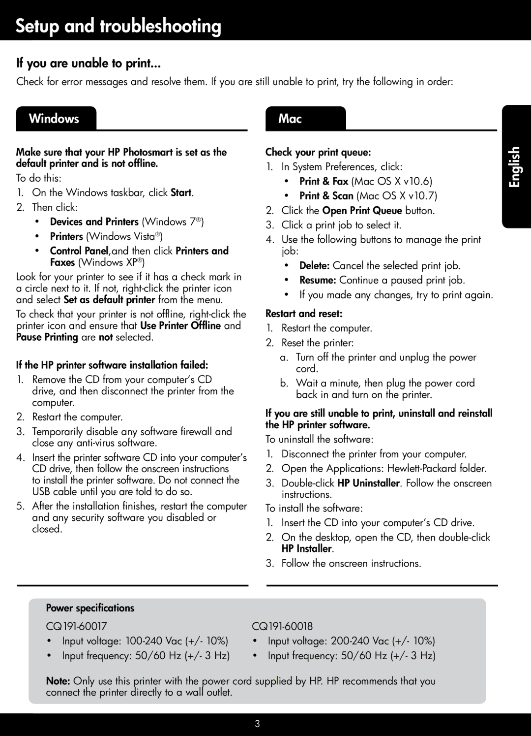 HP 6520, 6525 manual Setup and troubleshooting, If you are unable to print 