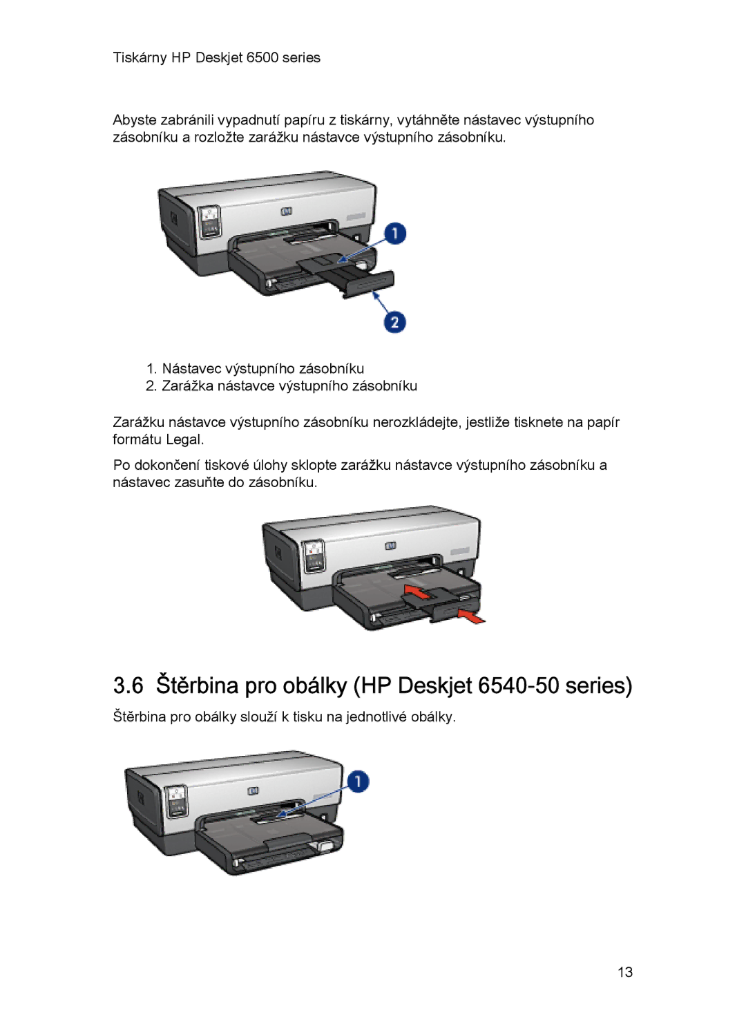 HP manual Štěrbina pro obálky HP Deskjet 6540-50 series 