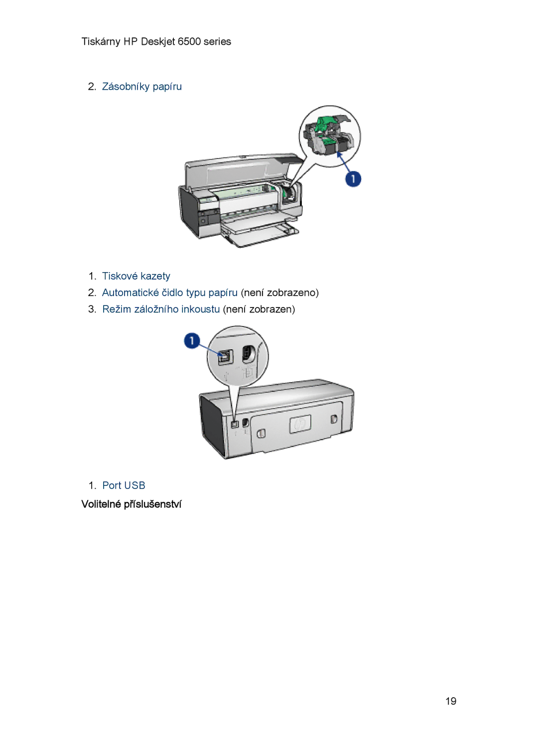 HP 6540-50 manual Volitelné příslušenství 