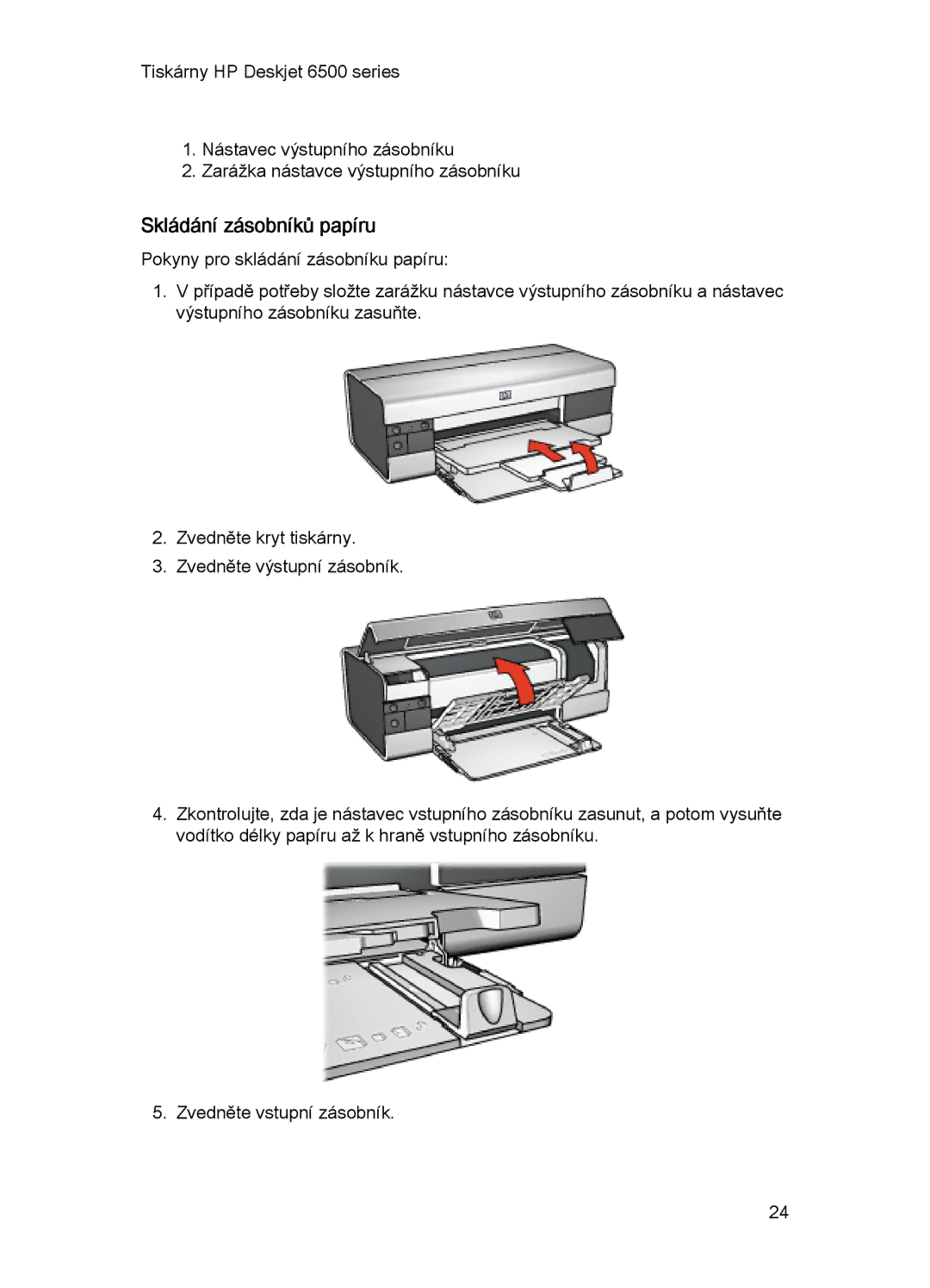 HP 6540-50 manual Skládání zásobníků papíru 