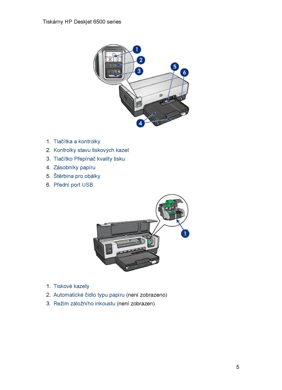 HP 6540-50 manual Tiskárny HP Deskjet 6500 series 