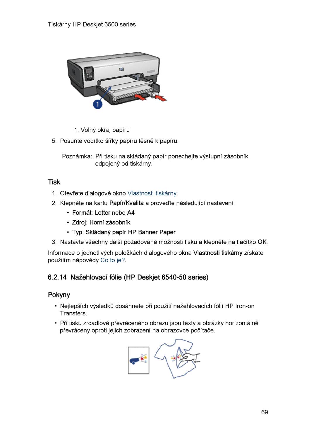 HP manual 14 Nažehlovací fólie HP Deskjet 6540-50 series Pokyny 