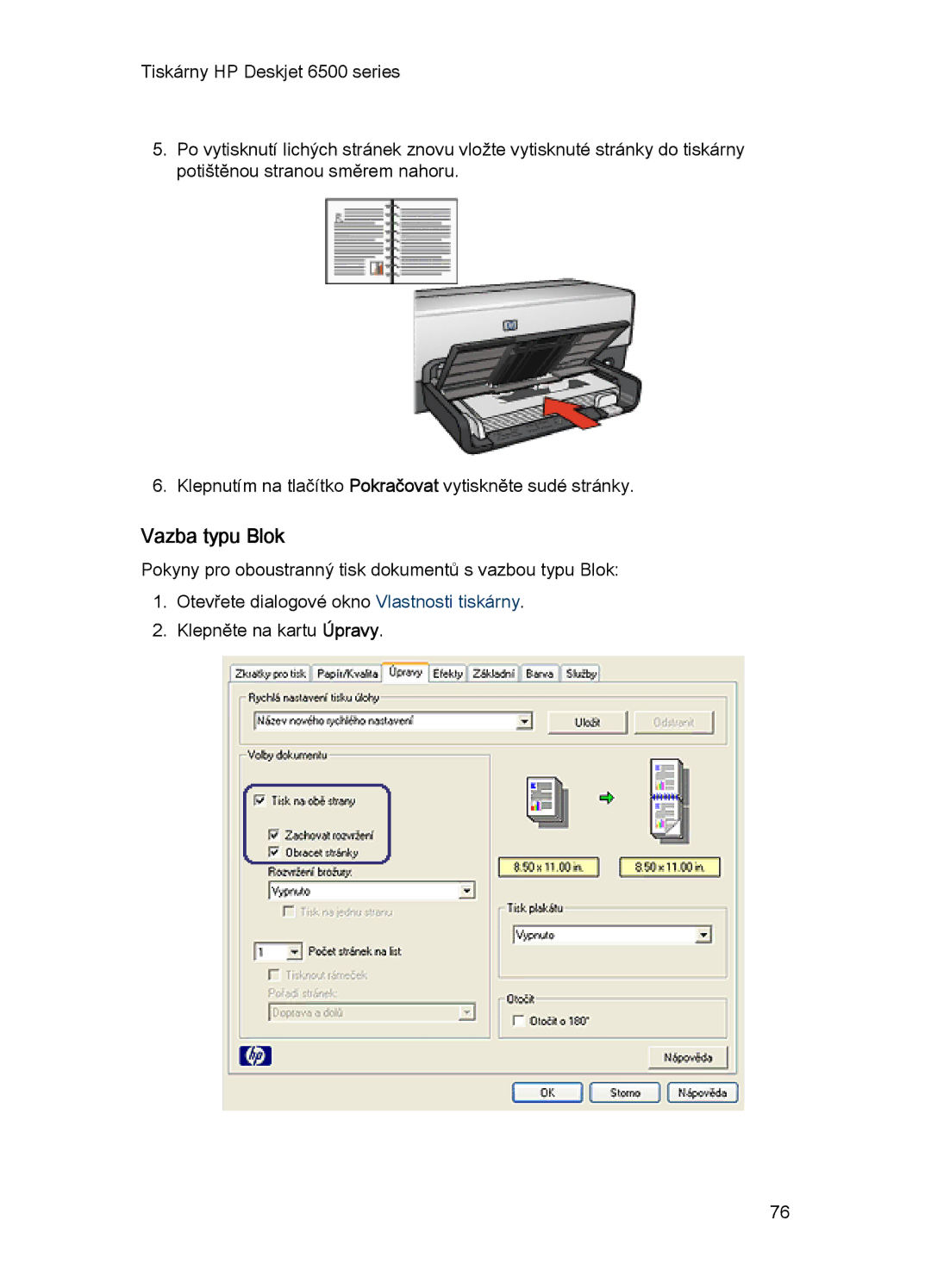 HP 6540-50 manual Vazba typu Blok 