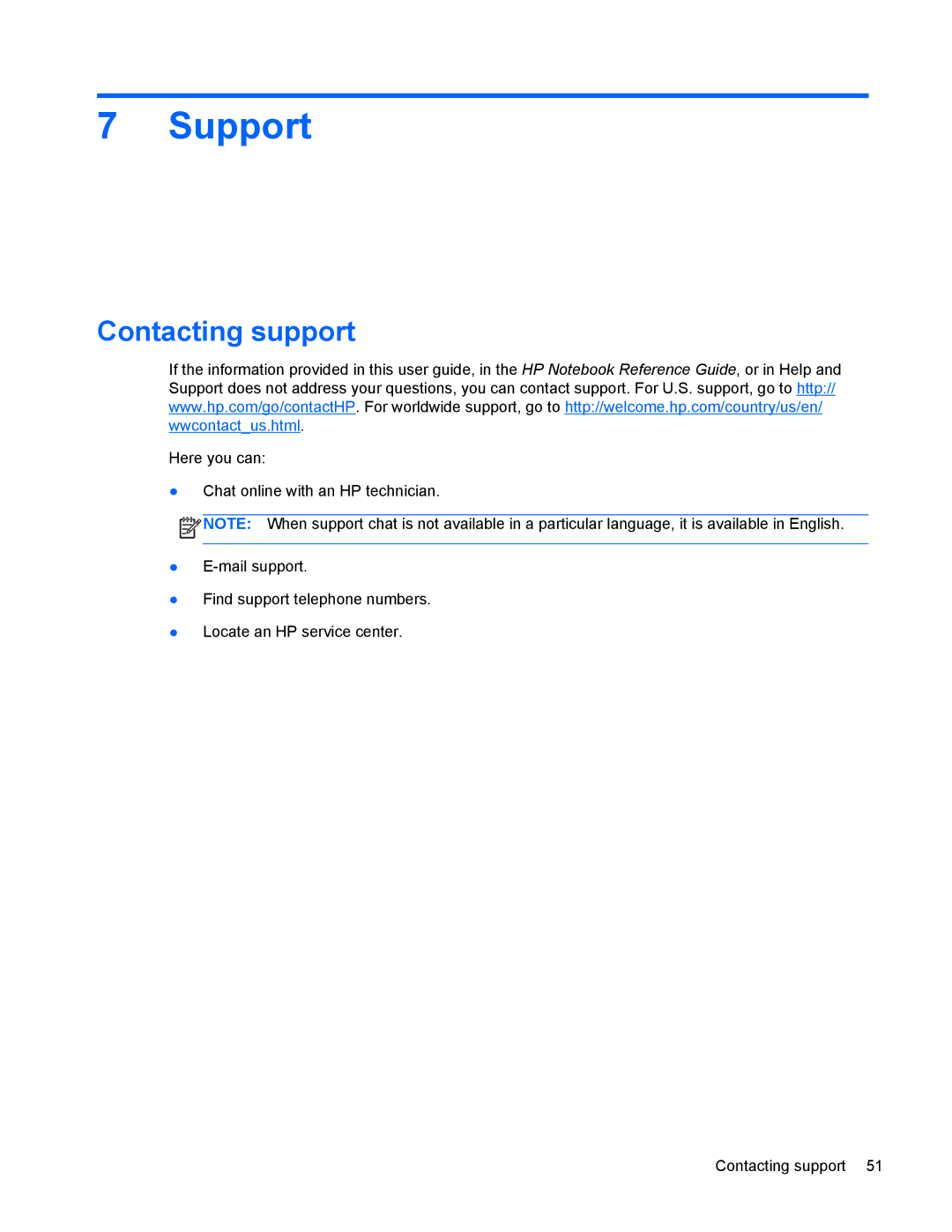 HP 6570b manual Support, Contacting support 