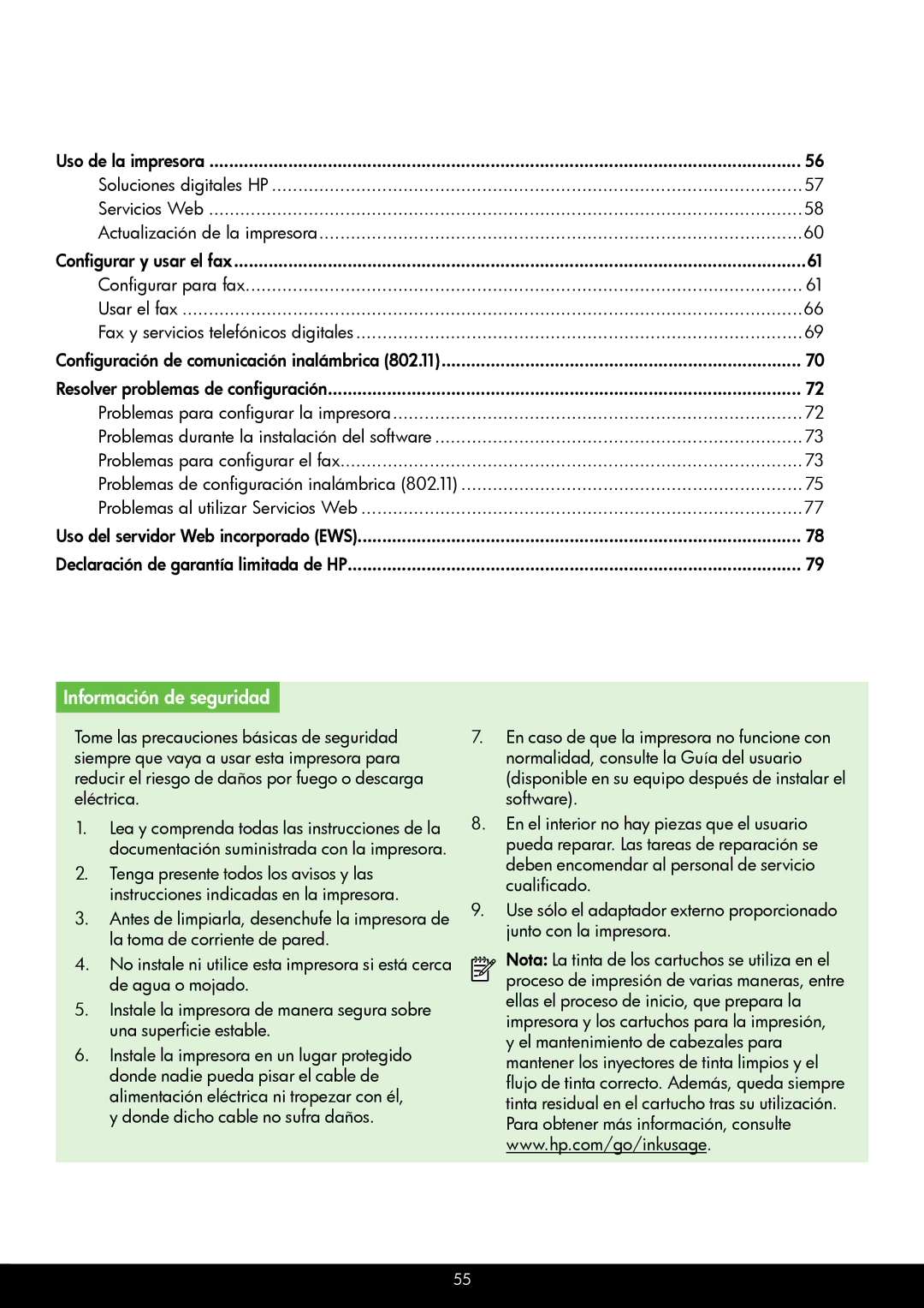 HP 6700 - H7, 6600 - H7 manual Información de seguridad, Español 