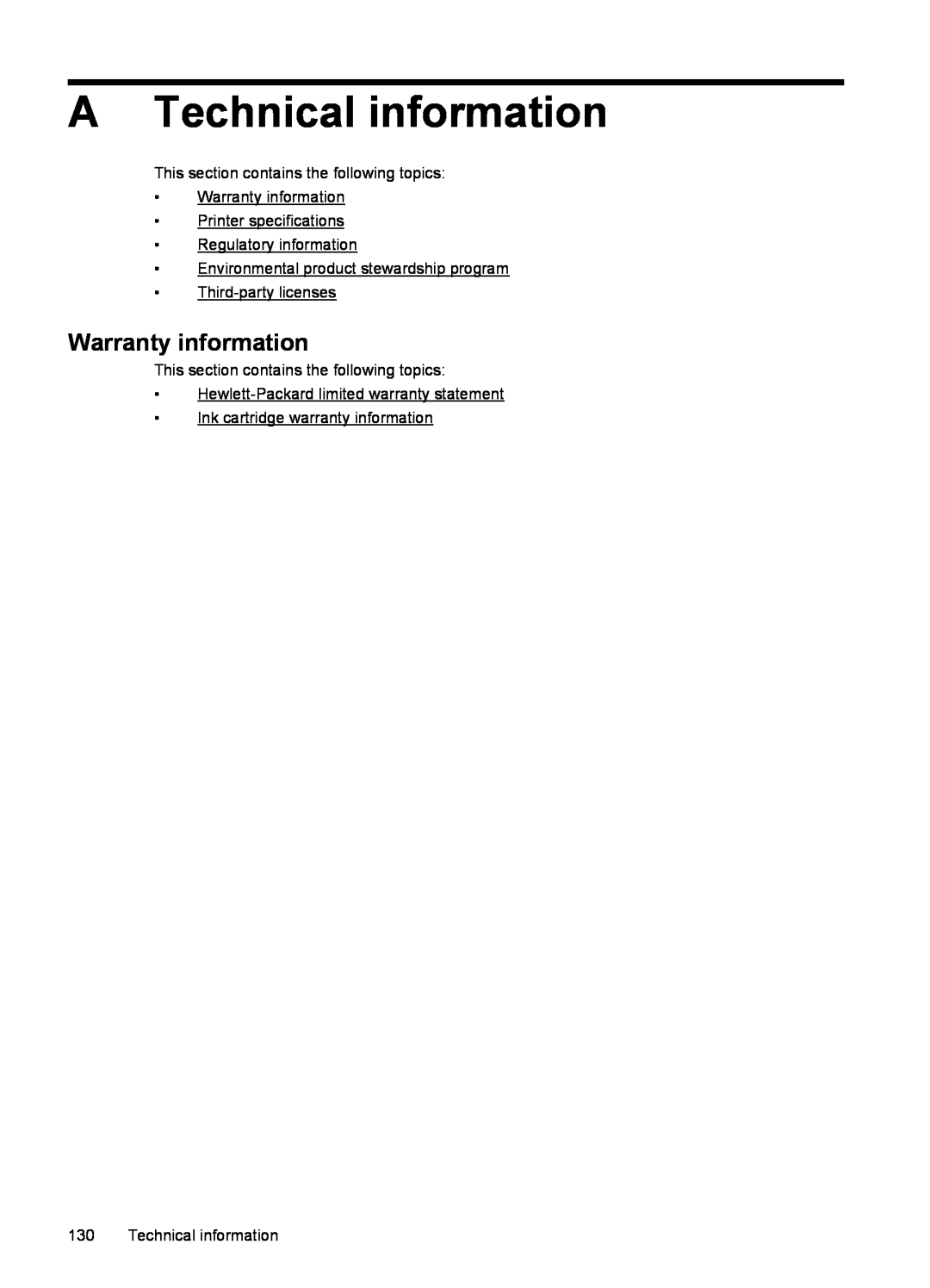 HP 6600 - H7 manual A Technical information, Warranty information 