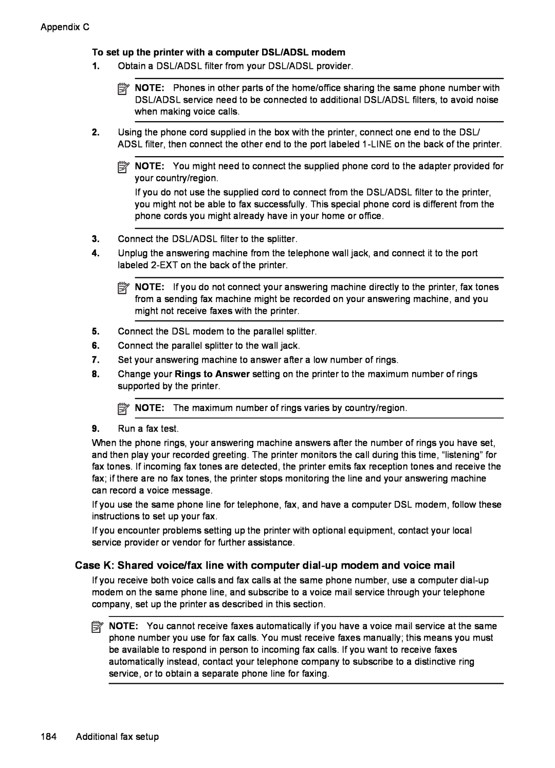 HP 6600 - H7 manual To set up the printer with a computer DSL/ADSL modem 