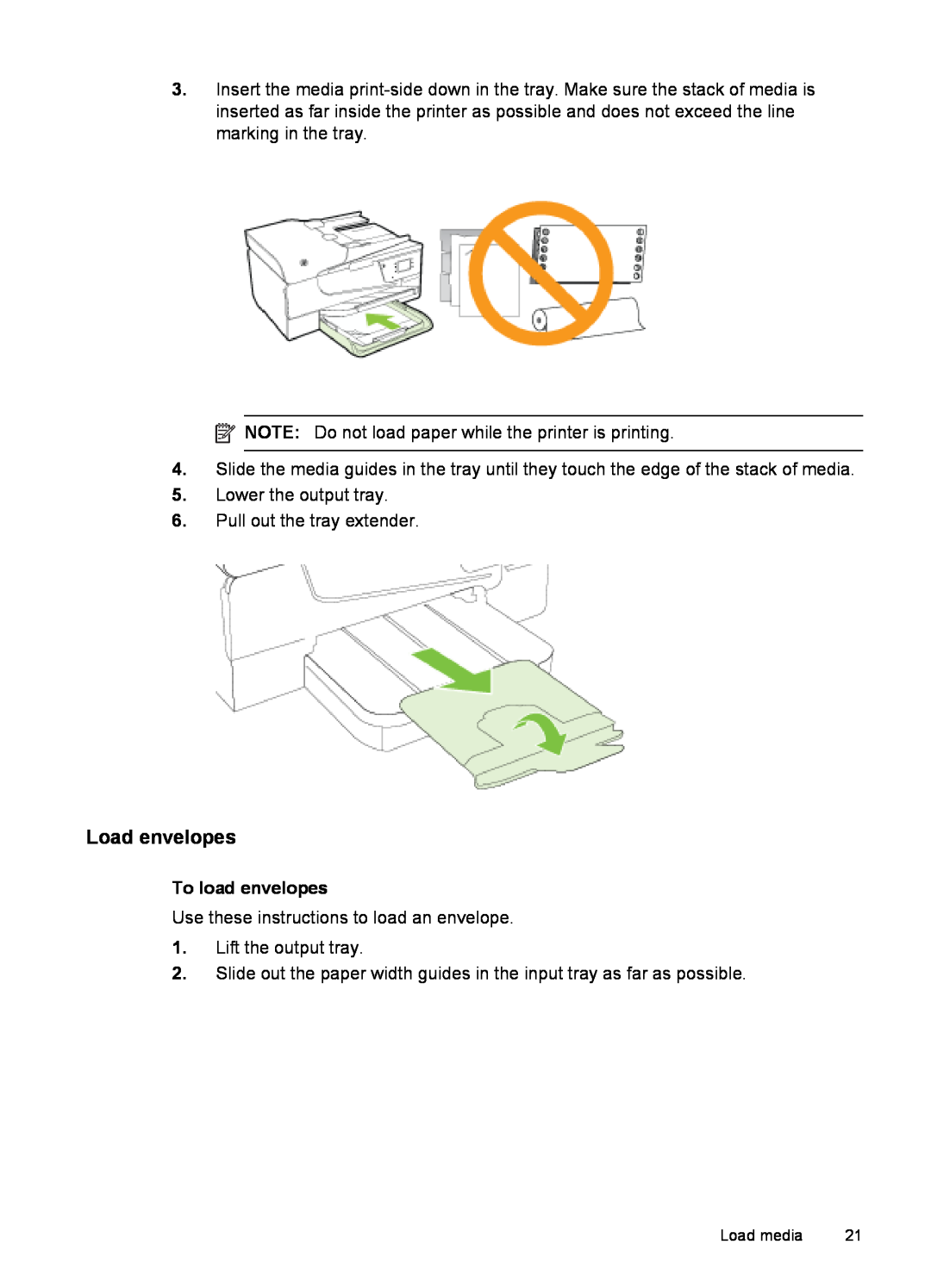 HP 6600 - H7 manual Load envelopes, To load envelopes 