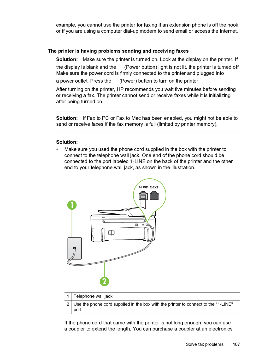 HP 6600 e- CZ155A#B1H manual Printer is having problems sending and receiving faxes 