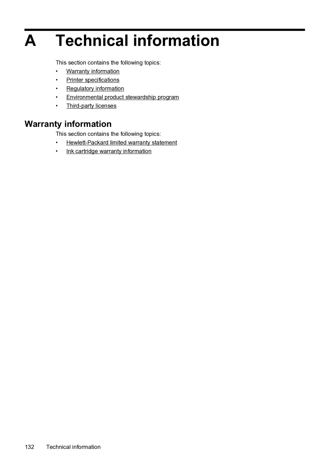 HP 6600 e- CZ155A#B1H manual Technical information, Warranty information 