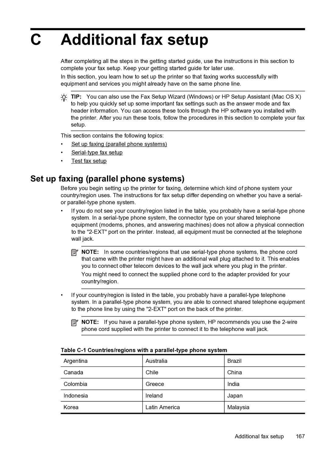 HP 6600 e- CZ155A#B1H manual Additional fax setup, Set up faxing parallel phone systems 