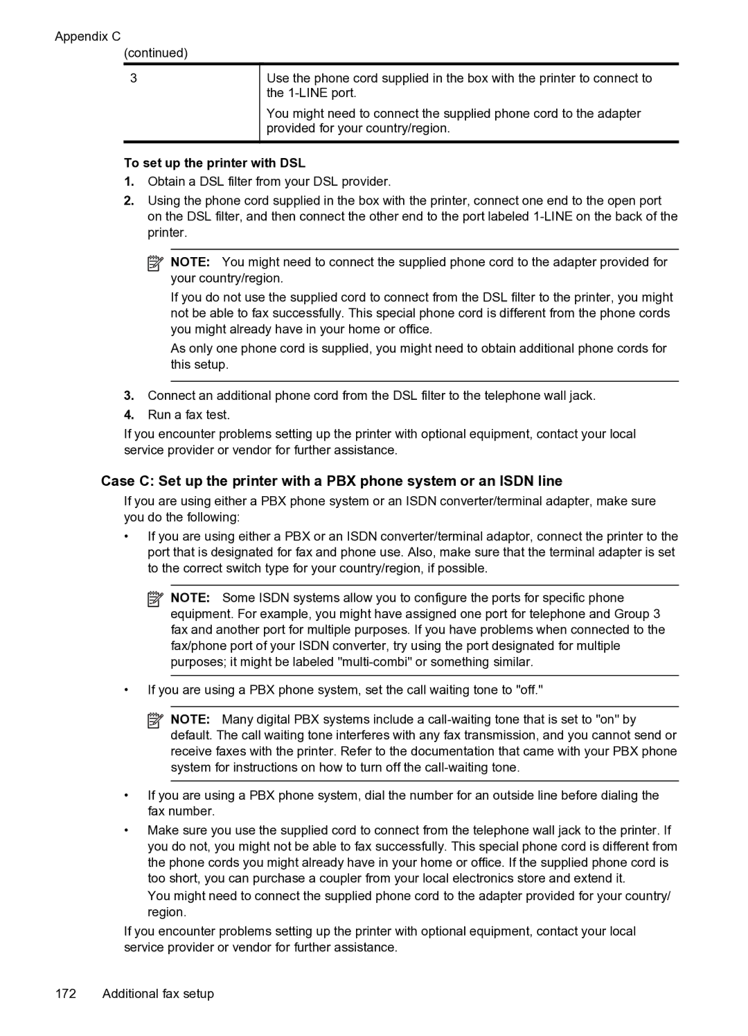 HP 6600 e- CZ155A#B1H manual To set up the printer with DSL 