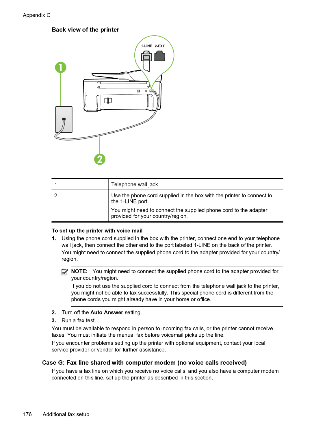 HP 6600 e- CZ155A#B1H manual To set up the printer with voice mail 