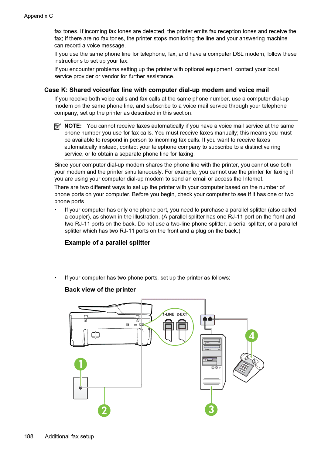 HP 6600 e- CZ155A#B1H manual Example of a parallel splitter 