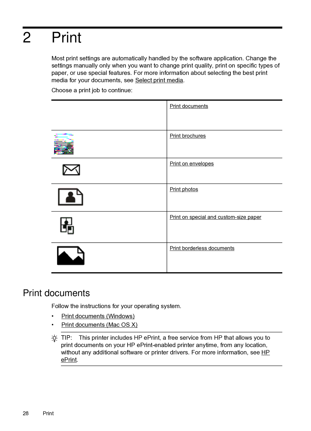 HP 6600 e- CZ155A#B1H manual Print documents 