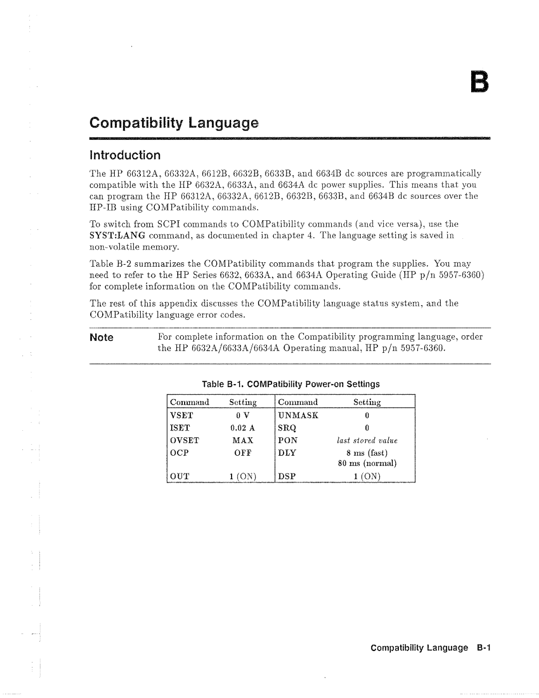 HP 6634B, 6612B, 6633B, 6632B manual 