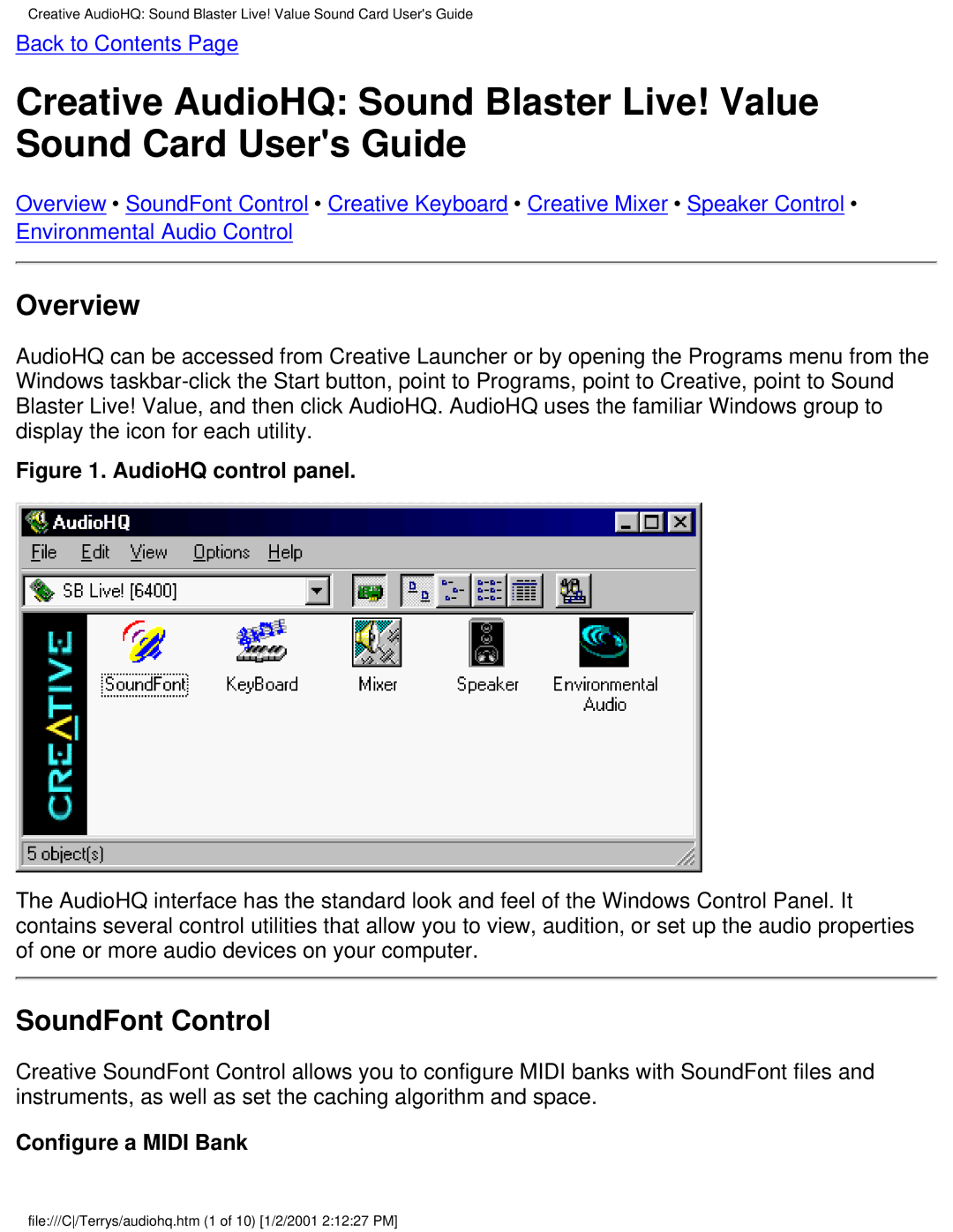 HP 6619 (AP), 6618 (AP), 8772c (US/CAN), 8770c (US/CAN), 9795c (US/CAN), 9734 (AP) SoundFont Control, Configure a Midi Bank 