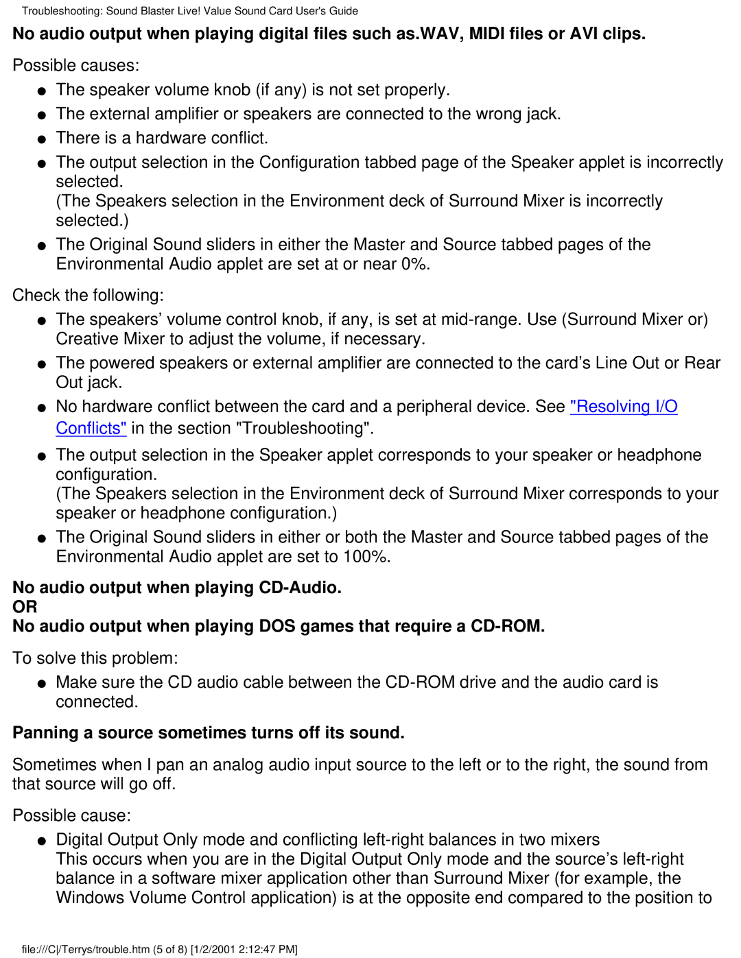 HP 9790c (US/CAN), 6619 (AP), 6618 (AP), 8772c (US/CAN), 8770c (US/CAN) manual Panning a source sometimes turns off its sound 