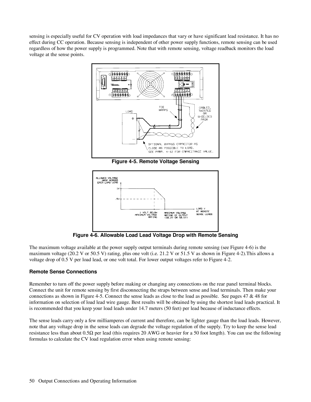 HP 6621A, 6623A, 6624A manual Remote Voltage Sensing, Remote Sense Connections 