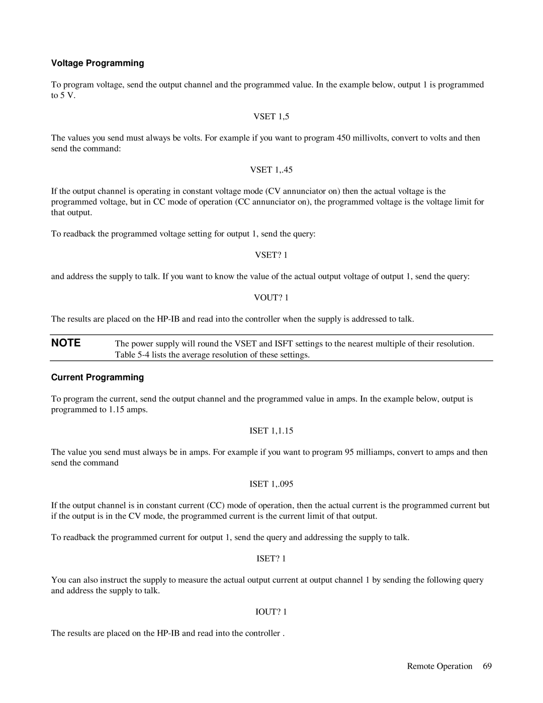 HP 6623A, 6624A, 6621A manual Voltage Programming, Current Programming 