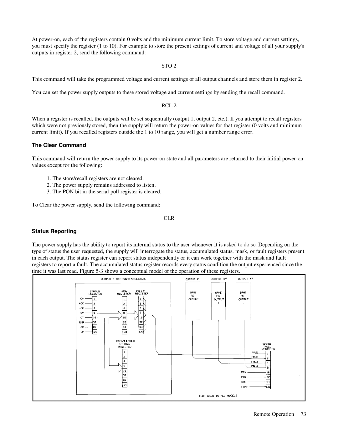 HP 6624A, 6623A, 6621A manual Clear Command, Status Reporting 