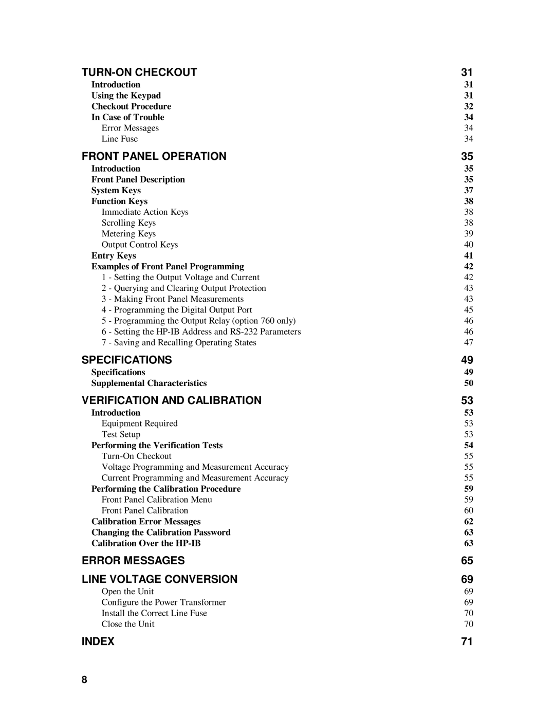 HP 6633B, 6632B Entry Keys Examples of Front Panel Programming, Specifications Supplemental Characteristics, Introduction 