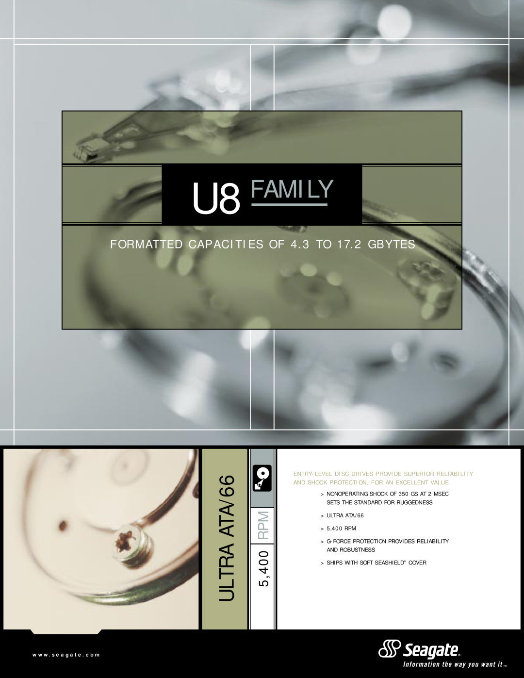 HP 6642D (US) manual U8 Family, ST317221A, ST313021A, ST38410A, ST34313A, Ultra ATA Interface Drives, Product Manual 
