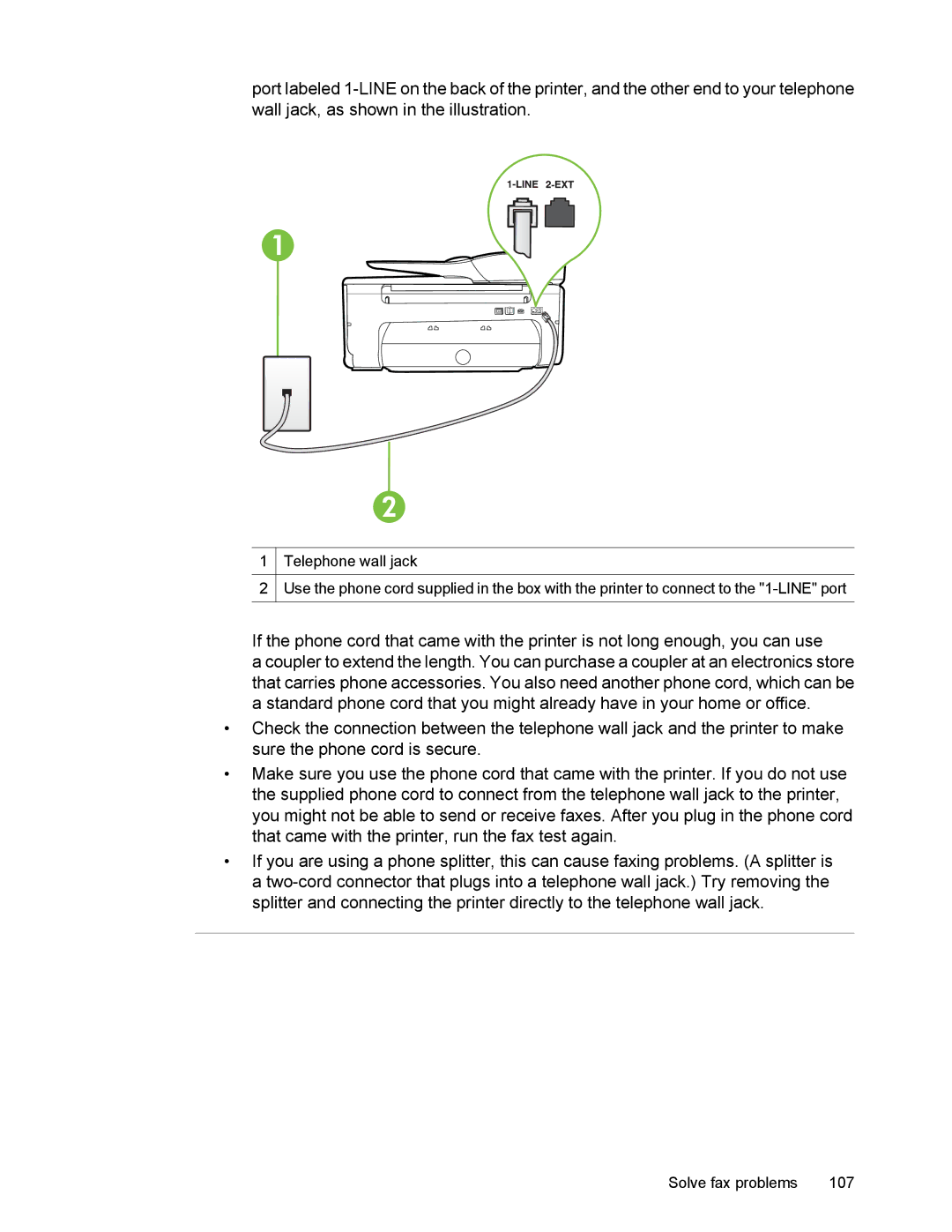 HP 6700 manual Solve fax problems 107 