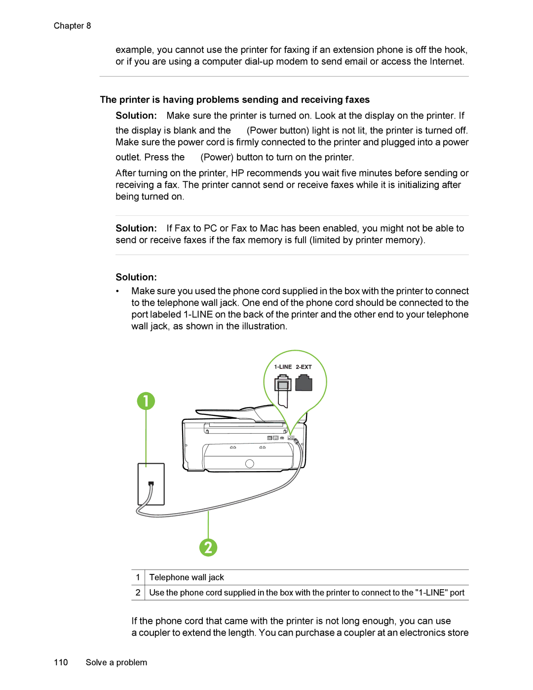 HP 6700 manual Printer is having problems sending and receiving faxes 