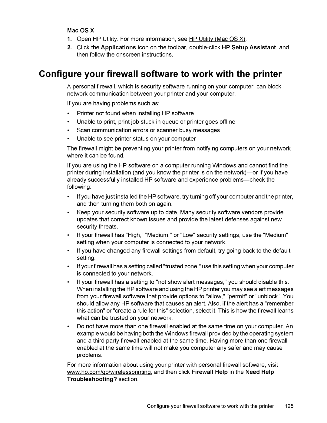 HP 6700 manual Configure your firewall software to work with the printer 