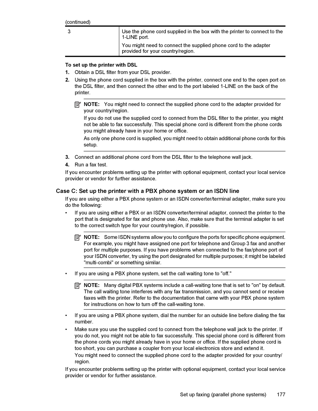 HP 6700 manual To set up the printer with DSL 